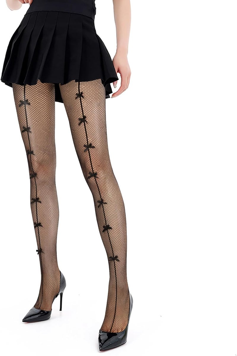 Benefeet Sox Fishnet Tights for Women High Waist Fishnet Stockings Sexy Mesh Tights with Seam Pantyhose - Image 1